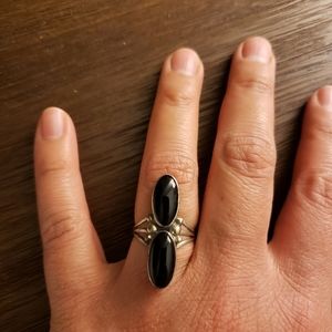 Vintage Sterling Silver Onyx Ring